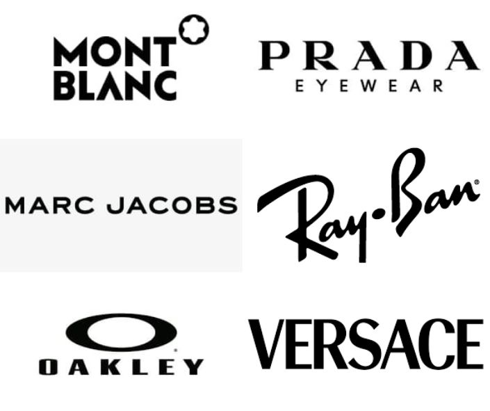 mont blanc, prada, marc jacob, ray ban, oaklay, versace